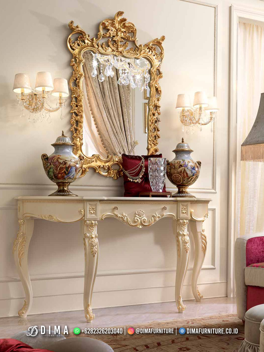 Classic Luxury Meja Konsol Cermin Mewah Terbaru Furniture Jepara BM67