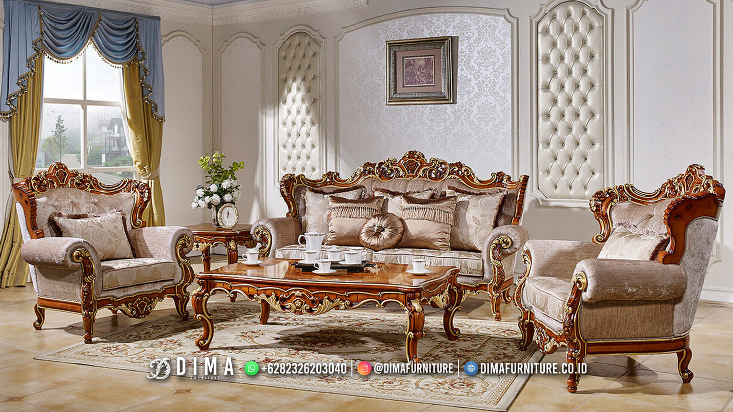 Set Sofa Tamu Mewah, Harga Kursi Ruang Tamu Luxury Jati Natural Salak BM109