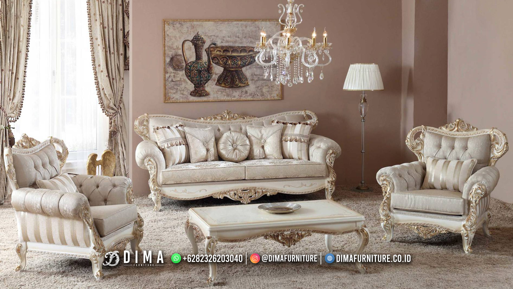 Set Sofa Tamu Mewah Terbaru Bellamy Luxury Classic BM86