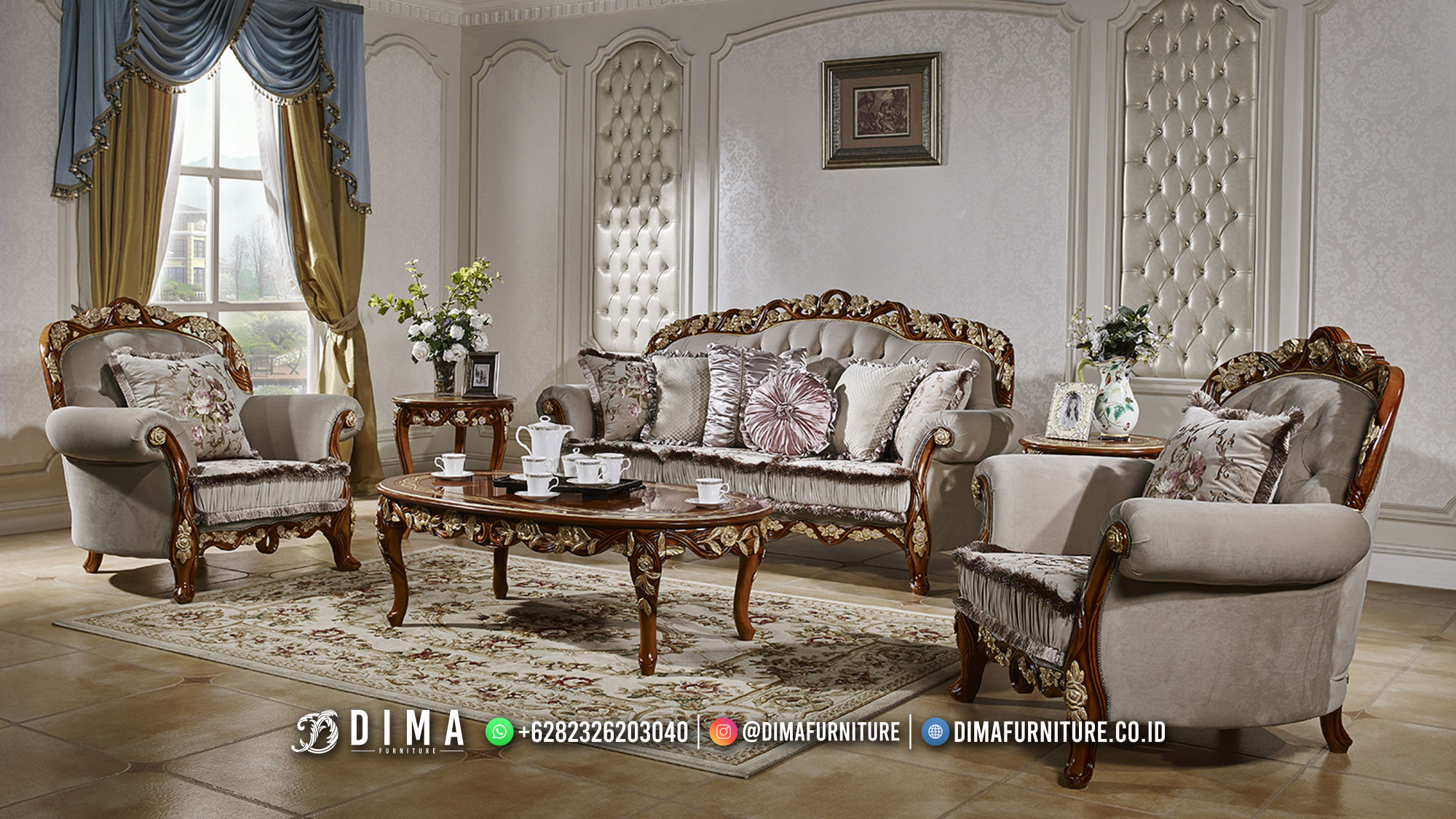 Harga Sofa Tamu Jepara Luxury Carving New Arrival Color Excellent BM167