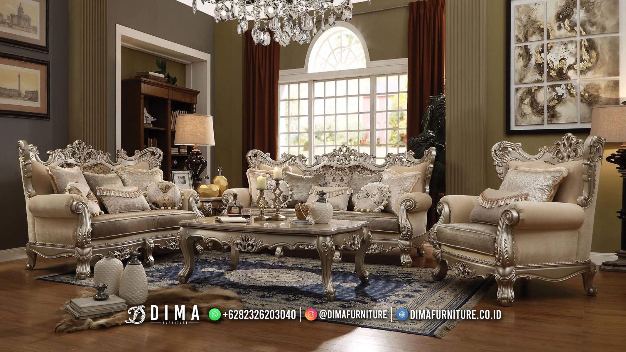 Jual Sofa Tamu Ukir Mewah Terbaru Furniture Jepara Elegant Beludru BM152