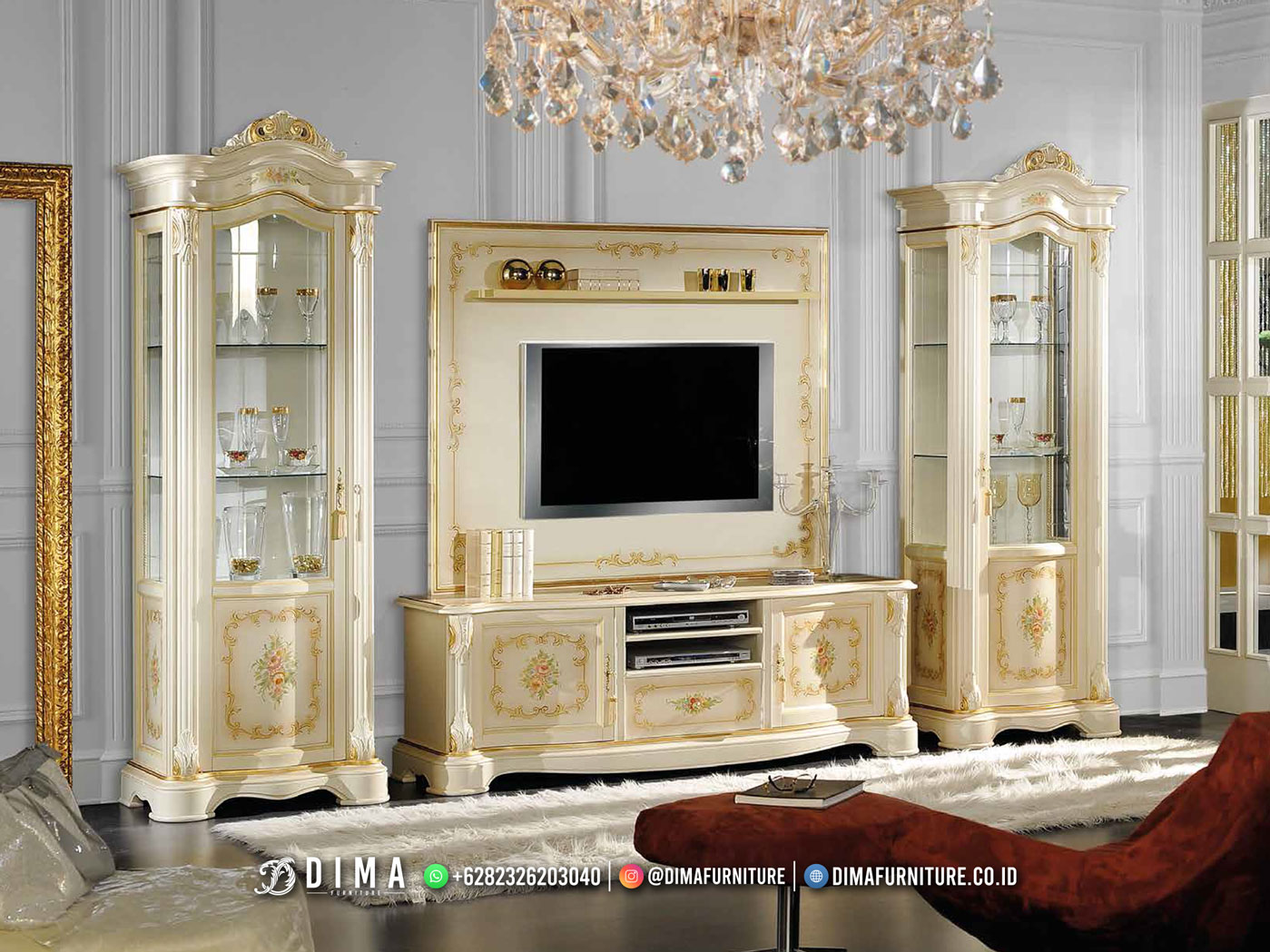 Beauty Makari Bufet TV Mewah Duco White Luxury Glamours BM248