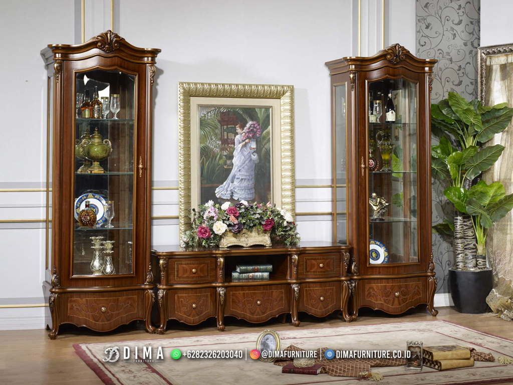 Bufet TV Mewah Terbaru Jati Solid Wood Luxury Furniture BM246