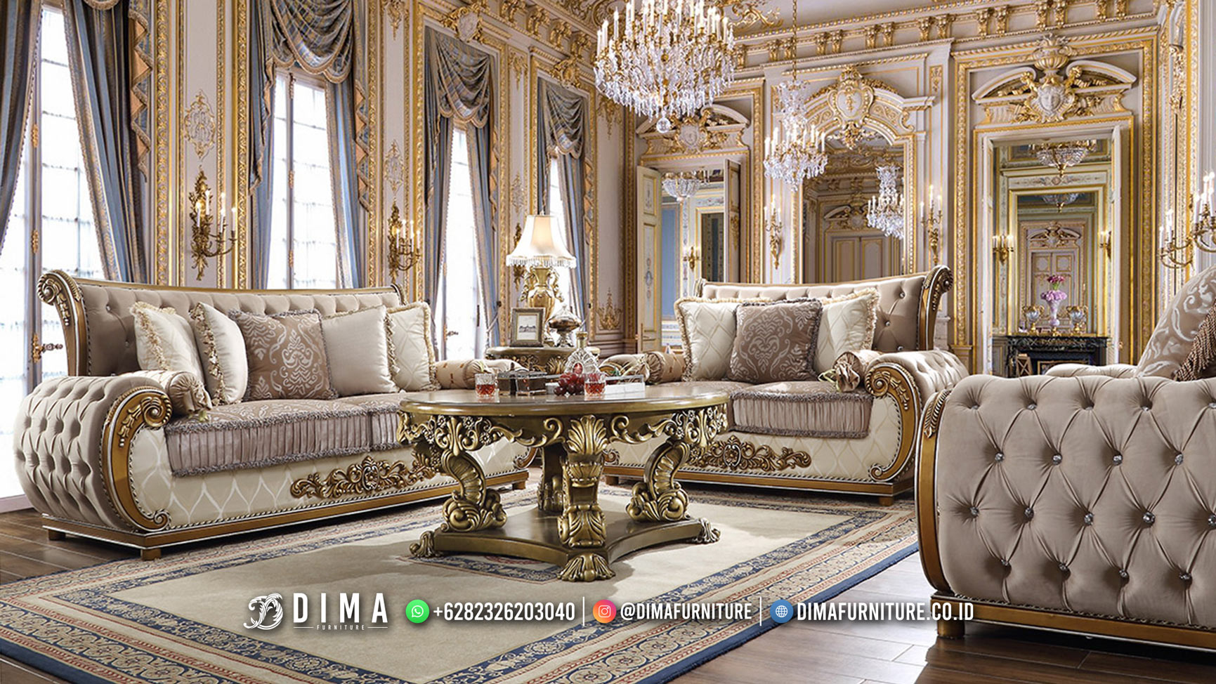 Harga Murah Set Sofa Ruang Tamu Mewah Classic Luxury Jepara BM197