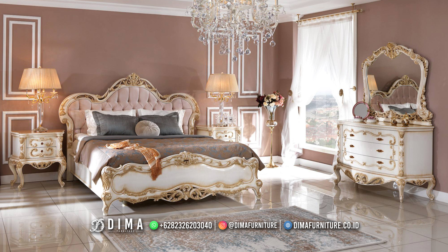 Dipan Mewah Terbaru, Kamar Set Jepara Luxury Bedroom Sets Emilia BM304