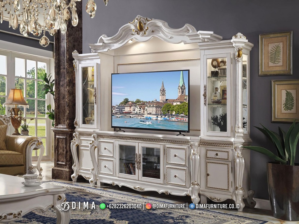 Terpopuler Bufet TV Mewah Eropa Classic Carving Furniture Gianna BM315
