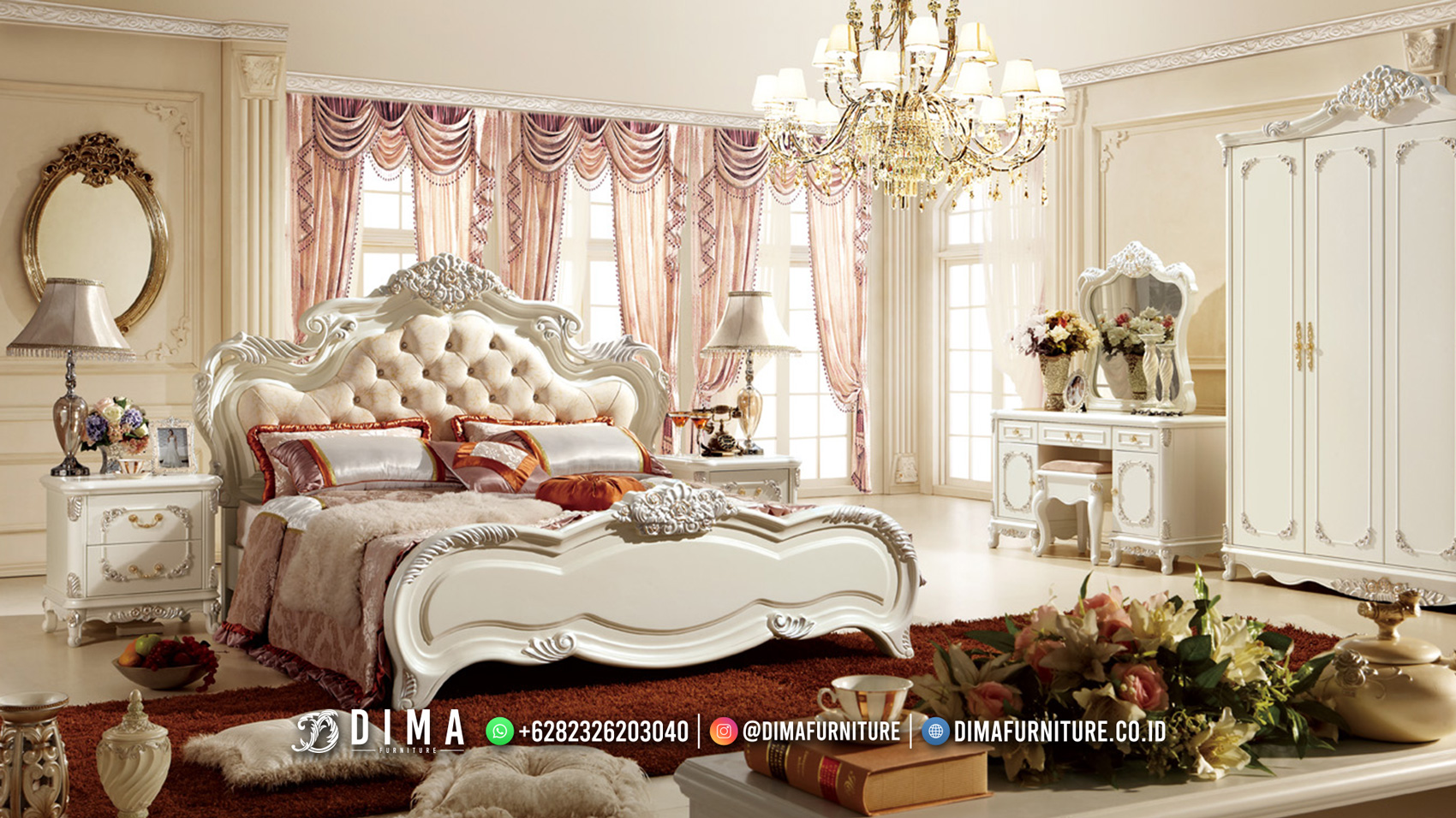Shabby Luxury White Kamar Tidur Mewah Konsep Modern BM342
