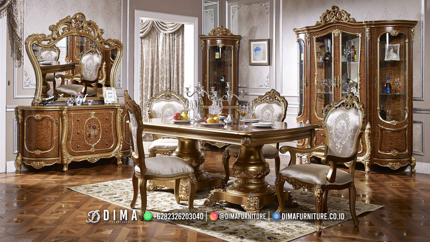 Furniture Meja Makan Jati Ukir Mewah Felixia High Quality BM350