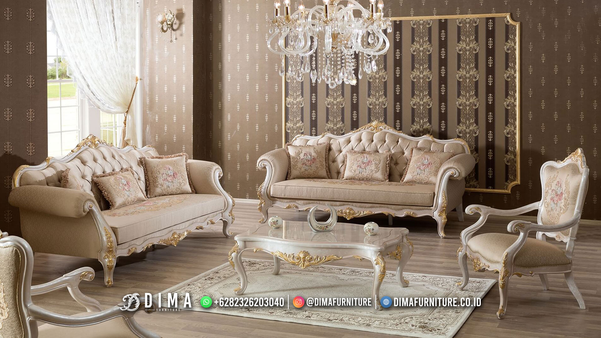 Sofa Ruang Tamu Mewah Modern Classic Eropa Sophia BM409
