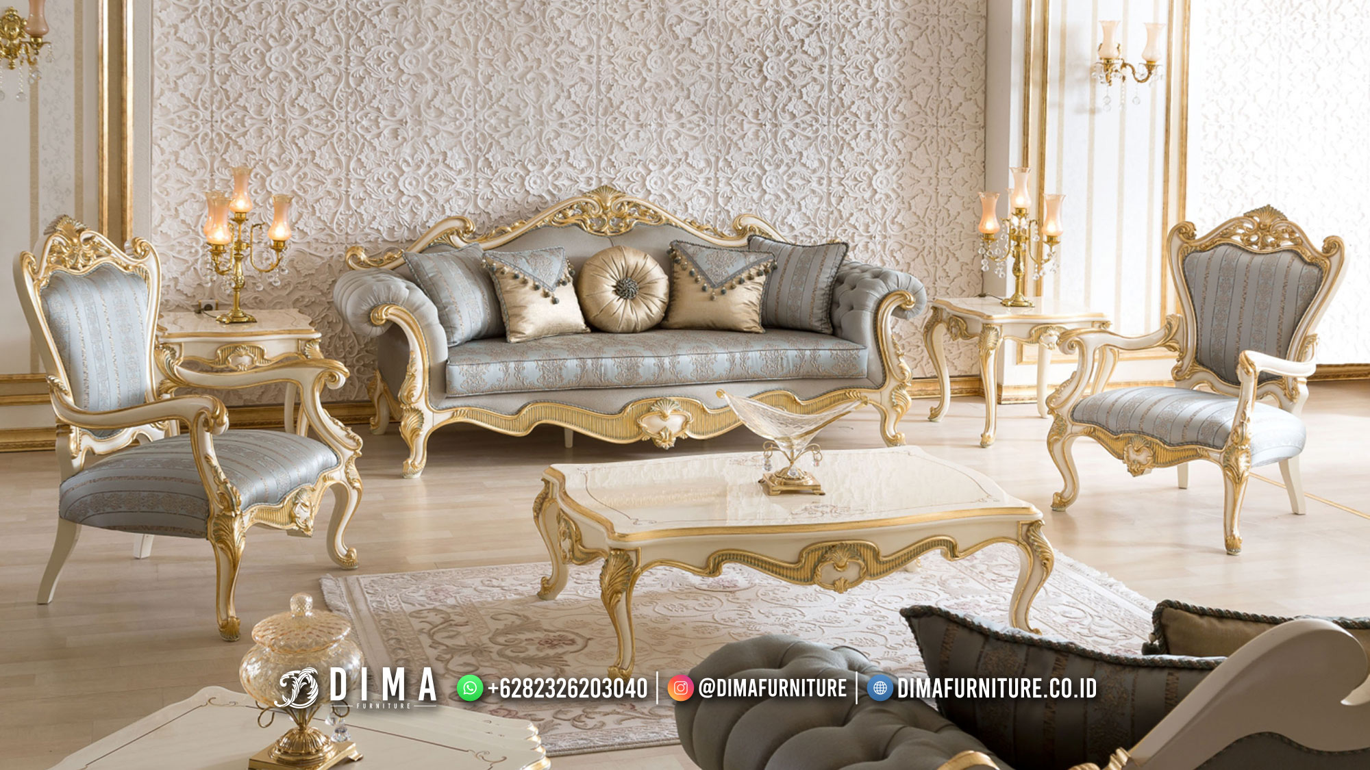 Terlaris Sofa Tamu Mewah Terbaru Amazing Furnish Gold BM410
