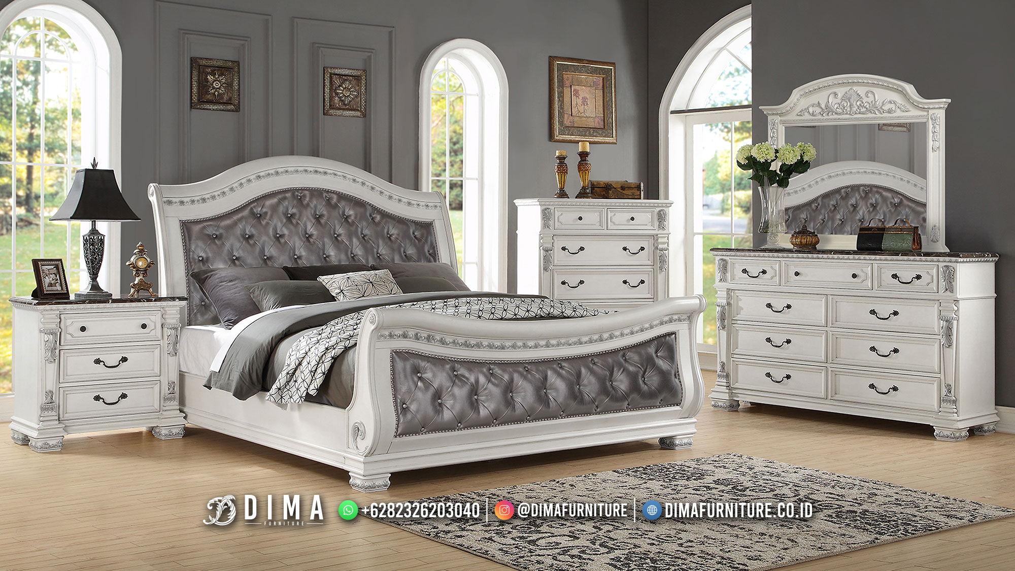 Custom Design Tempat Tidur Minimalis Jok Klasik Mewah Bianca BM493