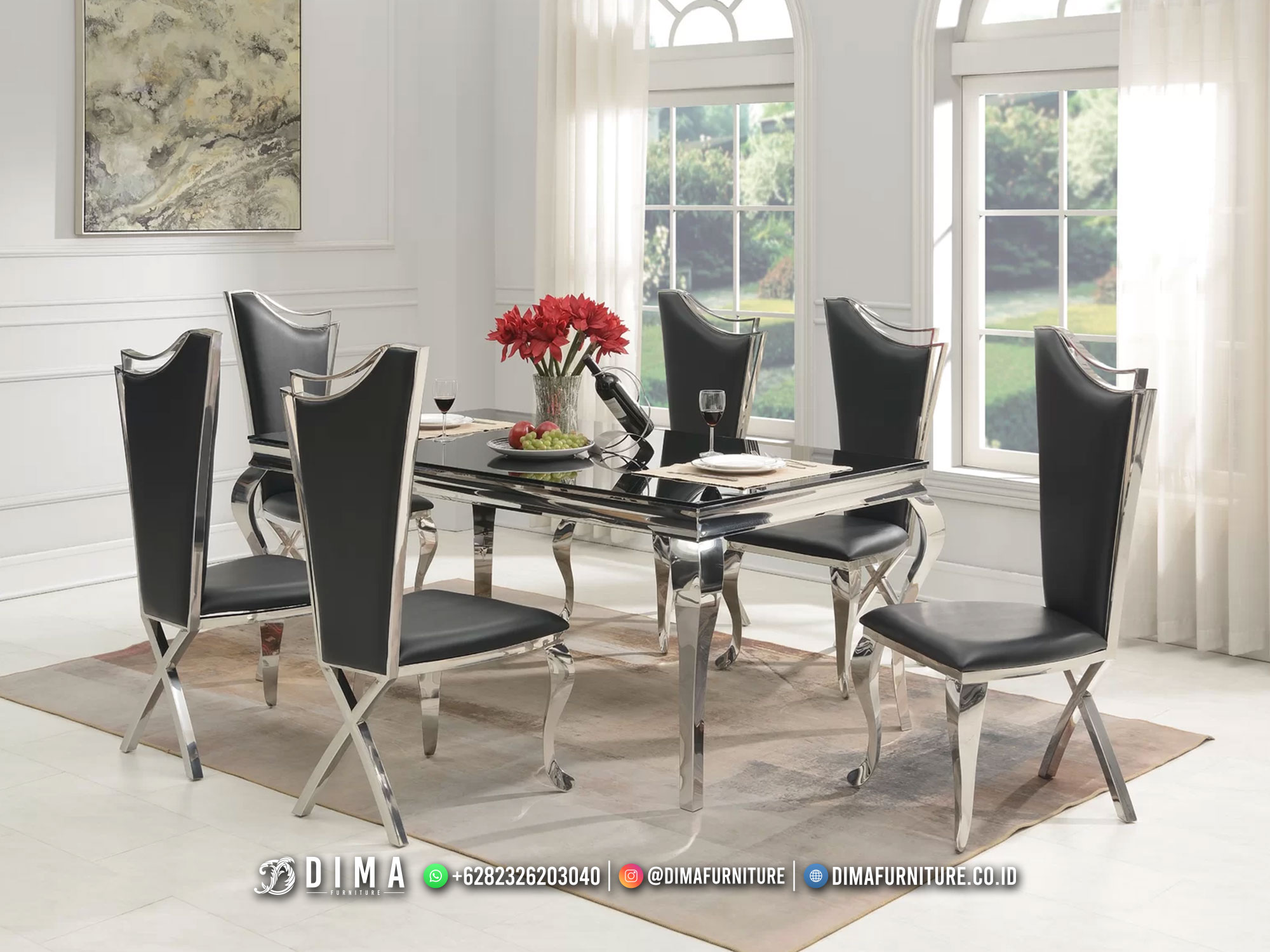 Furniture Jepara Modern Meja Makan Minimalis Mewah Athena BM461