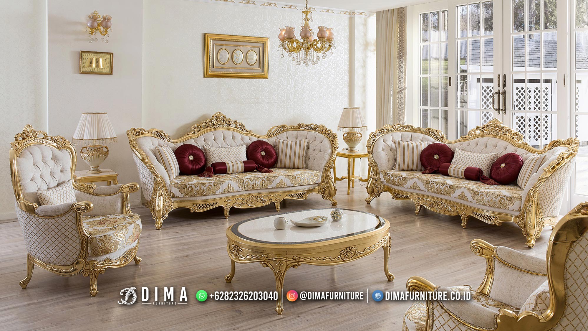 Desain Kursi Sofa Ruang Tamu Mewah Sophia BM533