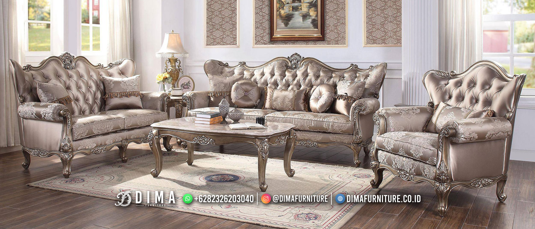 Kursi Ruang Tamu Mewah Classic Deolinda Furniture Jakarta BM545