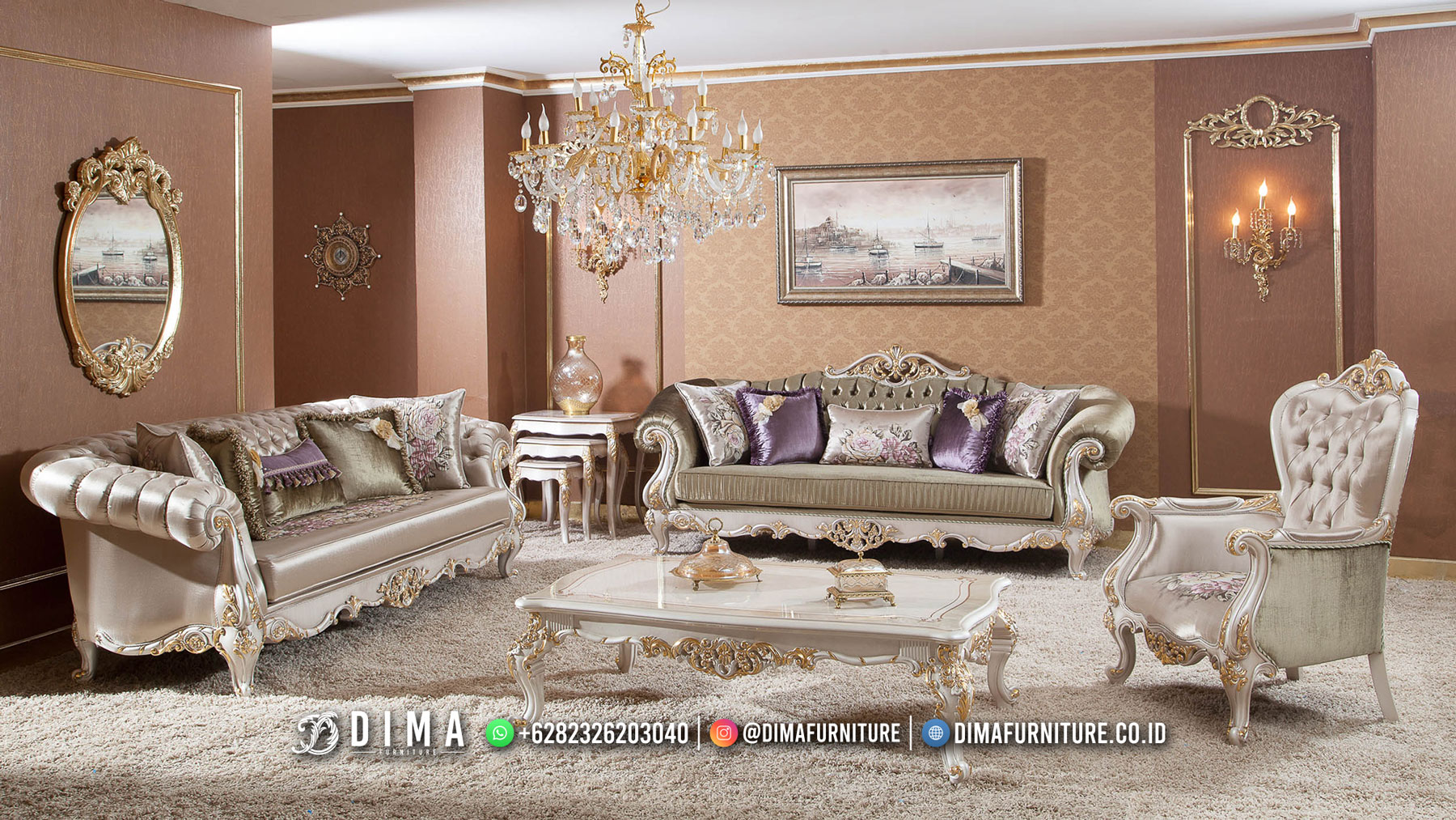 New Desain Sofa Tamu Mewah Terbaru Luxury Jepara Aurelia BM539