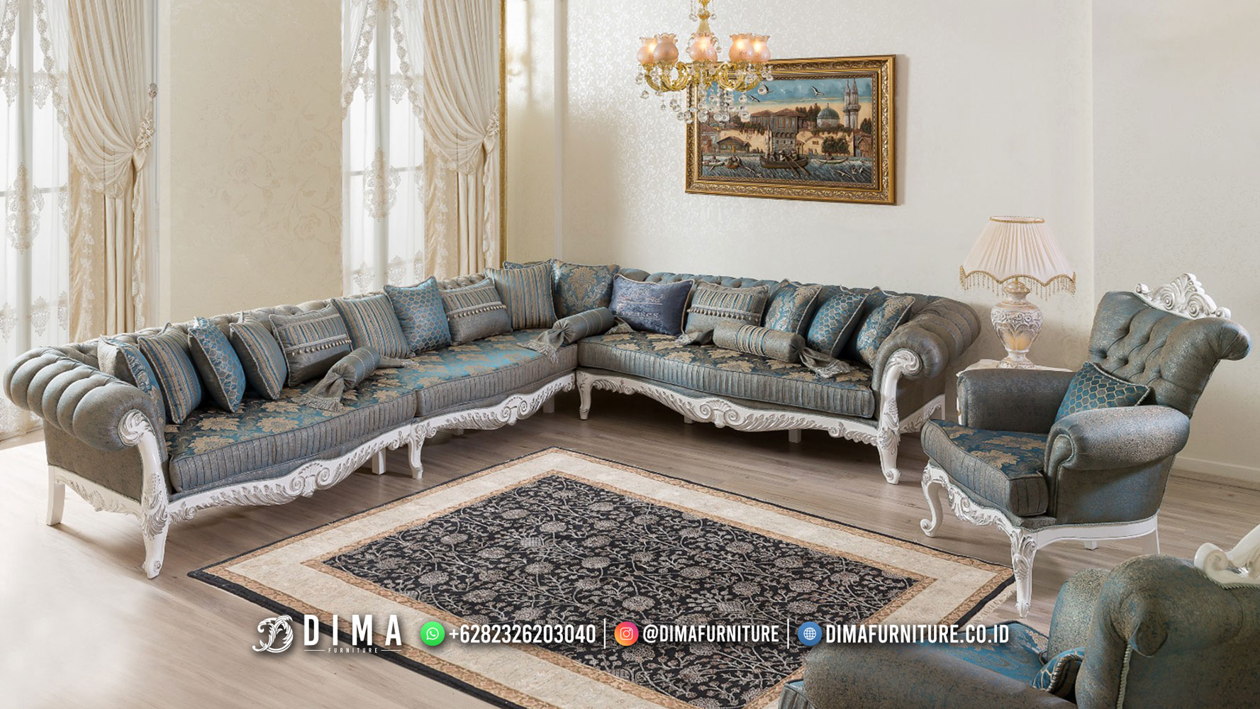 Sofa Ruang Tamu Mewah Furniture Custom Jepara Bestseller Bm532